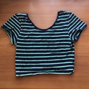 Atmosphere blue & green crop top